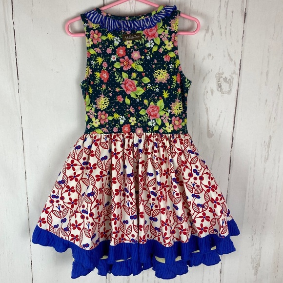 Matilda Jane Ferris Wheel green red girls dress 6 - Picture 2 of 7